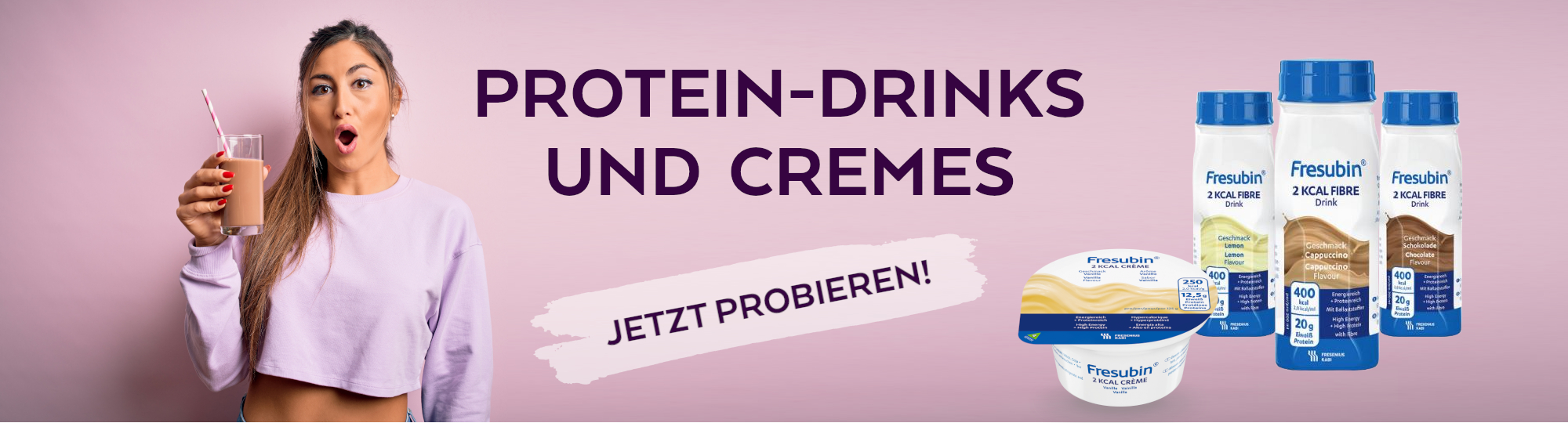 Protein-Drinks und Cremes