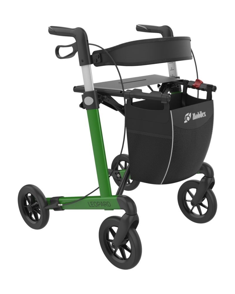 Leopard Rollator mit Soft-Rädern, Grün, Sitzhöhe 62 cm Leopard Rollator mit Soft-Rädern, Grün, Sitzhöhe 62 cm