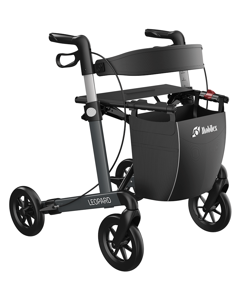 Leopard Rollator mit Soft-Rädern. Anthrazit, Sitzhöhe 55cm Leopard Rollator mit Soft-Rädern. Anthrazit, Sitzhöhe 55cm